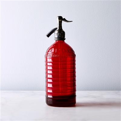 Lourdes Red Textured Vintage Seltzer Bottle